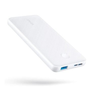 Anker Portable Charger. 313 Power Bank (PowerCore Slim 10K) 10000mAh Battery Pack with High-Speed PowerIQ Charging Technology and USB-C (Input Only) for iPhone. Samsung Galaxy. and More (White)