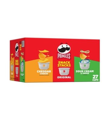 Pringles Potato Crisps Chips. Lunch Snacks. Office and Kids Snacks. Snack Stacks. Variety Pack. 19.3oz Box (27 Cups)